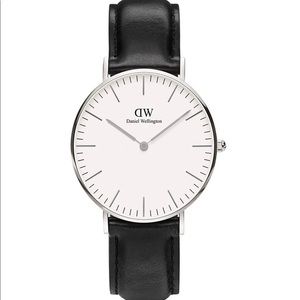 Daniel Wellington Classic Sheffield Watch, Italian Black Leather Band 36mm